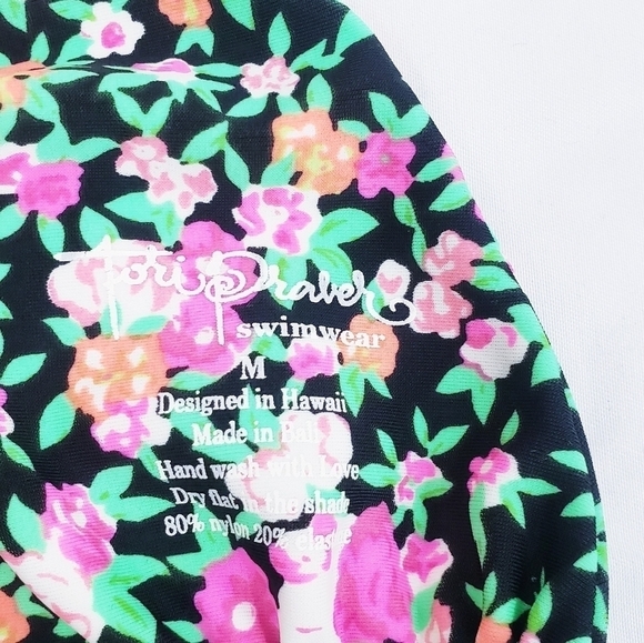 Tori Praver Ditsy Floral Bikini Top Pink Rare Hard to Find - Picture 7 of 7